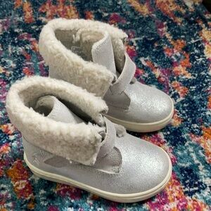 Ralph Lauren Polo silver metallic Velcro booties 7